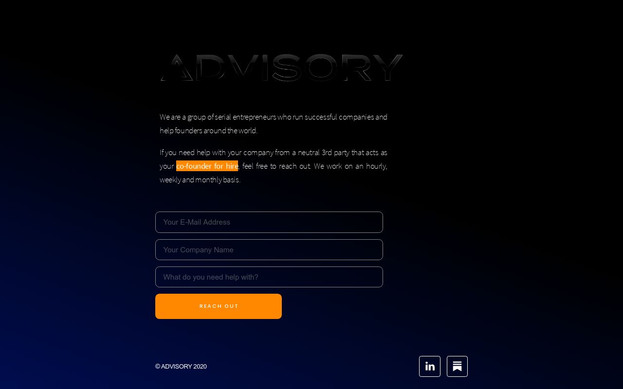 Carrd profile picture for @advisory